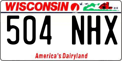 WI license plate 504NHX