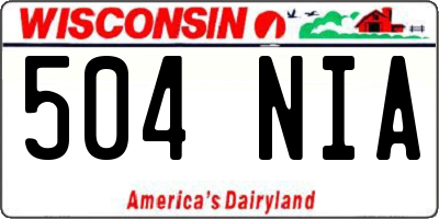 WI license plate 504NIA