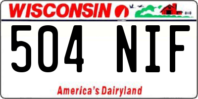 WI license plate 504NIF