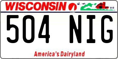 WI license plate 504NIG