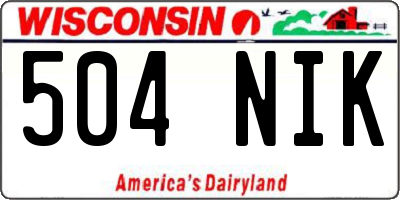 WI license plate 504NIK