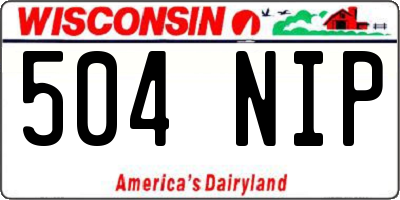 WI license plate 504NIP