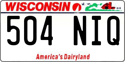 WI license plate 504NIQ