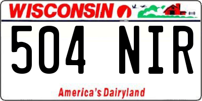 WI license plate 504NIR