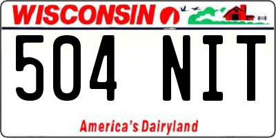WI license plate 504NIT