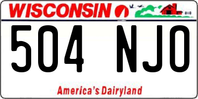 WI license plate 504NJO