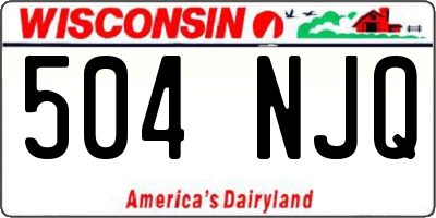 WI license plate 504NJQ