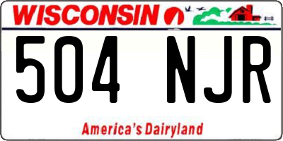 WI license plate 504NJR