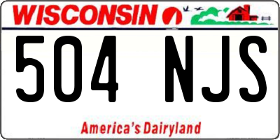 WI license plate 504NJS