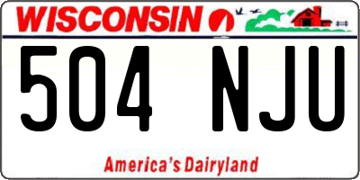 WI license plate 504NJU