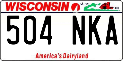 WI license plate 504NKA