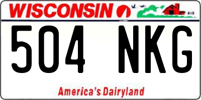 WI license plate 504NKG