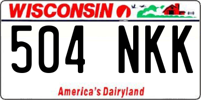 WI license plate 504NKK