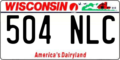 WI license plate 504NLC