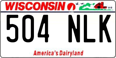 WI license plate 504NLK