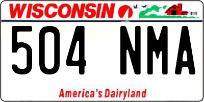 WI license plate 504NMA
