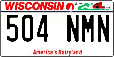 WI license plate 504NMN