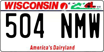 WI license plate 504NMW
