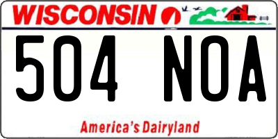 WI license plate 504NOA