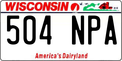 WI license plate 504NPA