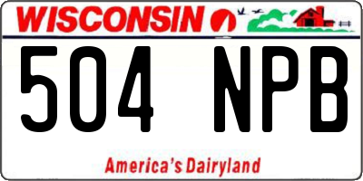 WI license plate 504NPB