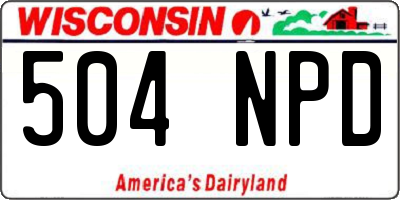 WI license plate 504NPD