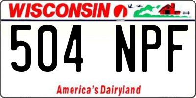 WI license plate 504NPF
