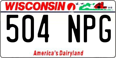 WI license plate 504NPG