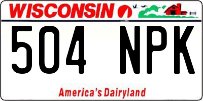 WI license plate 504NPK