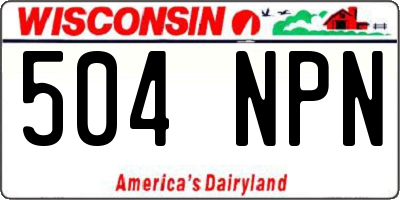 WI license plate 504NPN