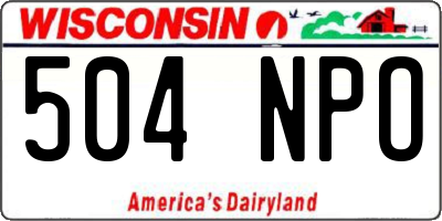 WI license plate 504NPO