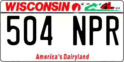 WI license plate 504NPR