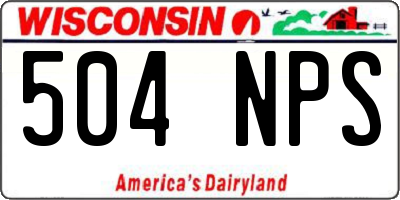 WI license plate 504NPS