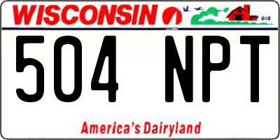 WI license plate 504NPT