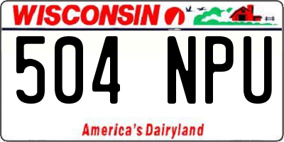 WI license plate 504NPU