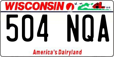 WI license plate 504NQA