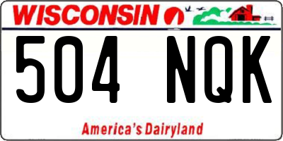 WI license plate 504NQK
