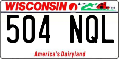 WI license plate 504NQL