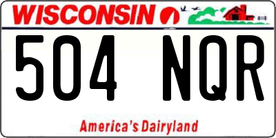 WI license plate 504NQR