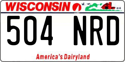 WI license plate 504NRD