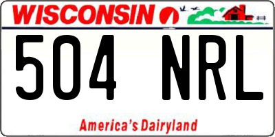 WI license plate 504NRL