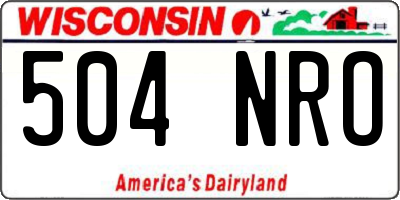 WI license plate 504NRO