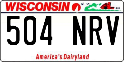 WI license plate 504NRV