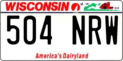 WI license plate 504NRW