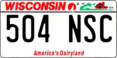 WI license plate 504NSC