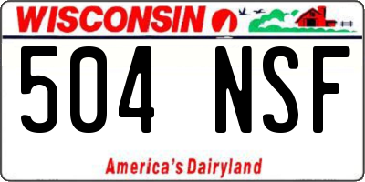 WI license plate 504NSF