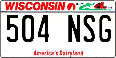 WI license plate 504NSG