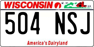 WI license plate 504NSJ