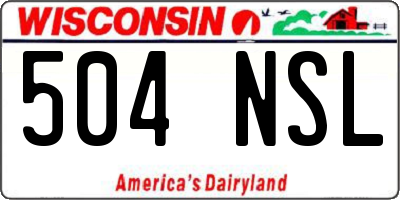 WI license plate 504NSL