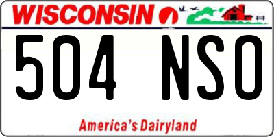 WI license plate 504NSO